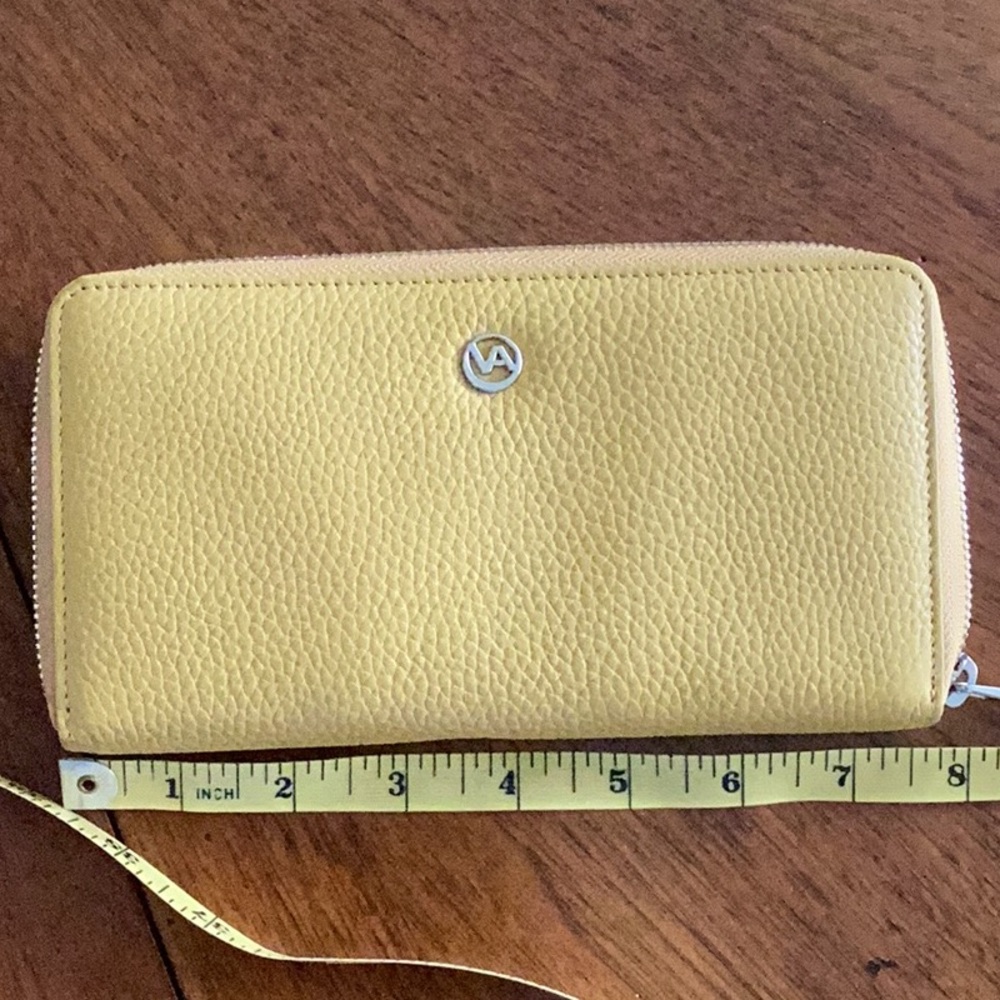 Valentina Yellow Pebbled Leather Wallet